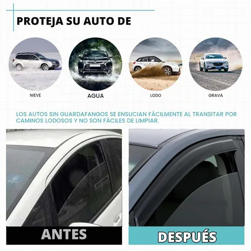 Vista 3 de [Usado] Protectores de lluvia para ventanas compatibles con Mitsubishi Outlander 2011-2023, accesorios para viseras de ventana, deflectores