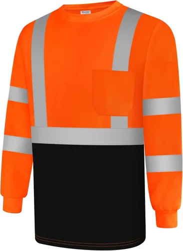 Vista 19 de Camisas de seguridad Uno Mejor para hombre Clase 3 Camisas de alta visibilidad, Camisas reflectantes de alta visibilidad para hombre y mujer