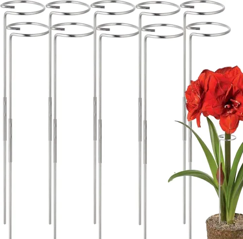 Vista 8 de Estacas para plantas para flores, juego de 5 estacas altas de soporte de plateado-5