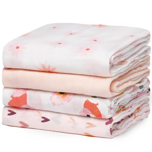 Vista 22 de Momcozy Mantas de muselina para bebé, suaves y sedosas de 47 x 47 pulgadas, mantas transpirables para envolver al recién nacido, para niños y niñas