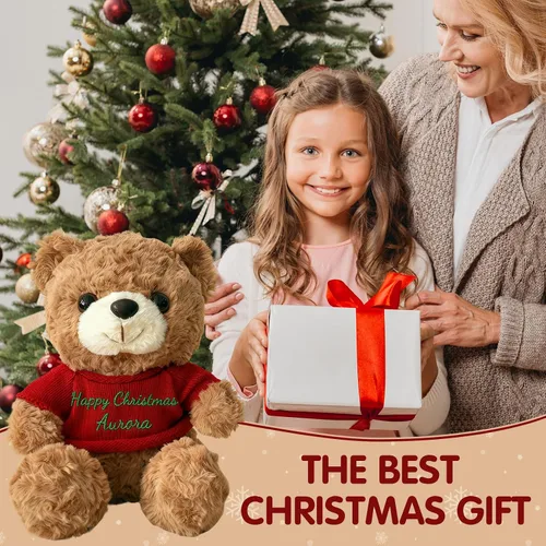 Vista 7 de Oso de peluche personalizado con nombre personalizado, relleno perfecto para canasta de Pascua, regalos únicos para el día de San Valentín