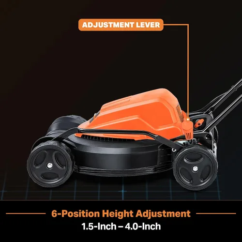 Vista 3 de LawnMaster ME1218X - Cortacésped eléctrico de 12 amperios, 19 pulgadas