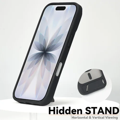 Vista 5 de Funda magnética para iPhone 17, marco suave, translúcido, mate, parte trasera de policarbonato, a prueba de golpes, compatible con accesorios Negro
