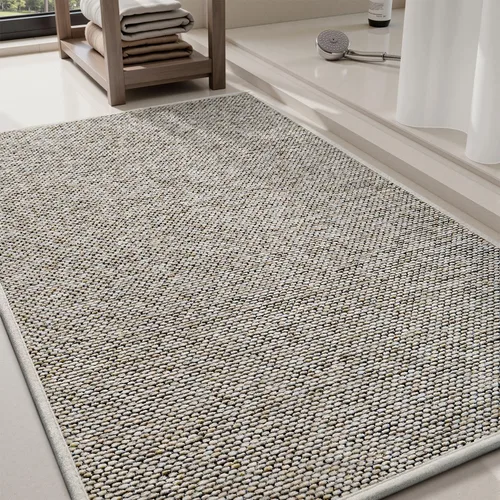 Vista 10 de PADOOR Tapetes de baño finos, trenzados para baño, tapetes de baño con parte trasera de goma antideslizante, lavables a máquina y de secado rápido