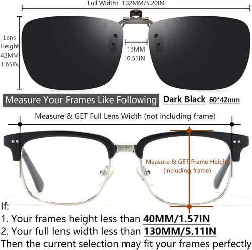 Vista 4 de CAXMAN Gafas de sol polarizadas con clip sobre gafas graduadas para hombres y mujeres, protección UV