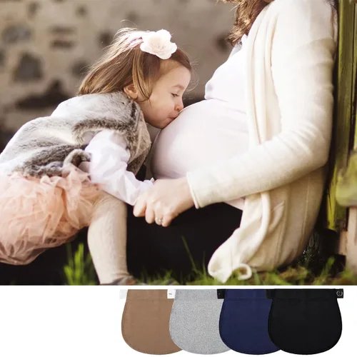 Vista 5 de Extensor de pantalones de maternidad ajustable elástico pantalón extensor de botón para mujeres embarazadas negro azul marino gris caqui blanco