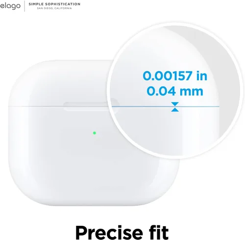 Vista 5 de elago - Protector contra el polvo compatible con AirPods 3, adhesivo metálico a prueba de polvo, película ultra delgada, acabado de aspecto lujoso