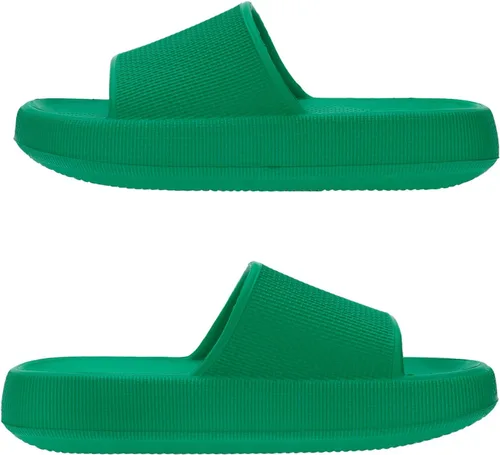 Vista 3 de Joomra - Sandalias acolchadas tipo pantuflas para mujeres y hombres, antideslizantes, de secado rápido, sandalias para baño, con suela gruesa