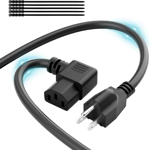 Vista 7 de Elecan Cable de alimentación de repuesto de 3 clavijas de 50 pies, cable de alimentación flexible y duradero a prueba de calor para dispositivos CA
