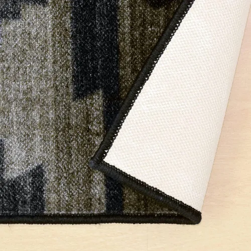 Vista 5 de SUPERIOR Catori - Alfombra rústica lavable para interiores, 2 pies 7 pulgadas x 8 pulgadas, azul/gris