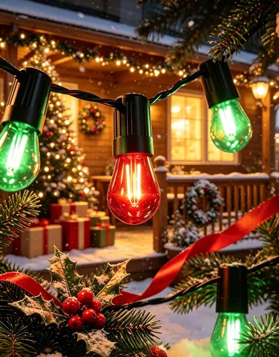Vista 5 de Bombilla LED S14 de repuesto de 2 W, bombillas de repuesto para luces LED, inastillables, impermeables, decorativas, E26, filamento rojo, bombillas