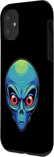 Vista 11 de iPhone 13 Pro Max Alien Face UFO Alien Head Funny Alien Case
