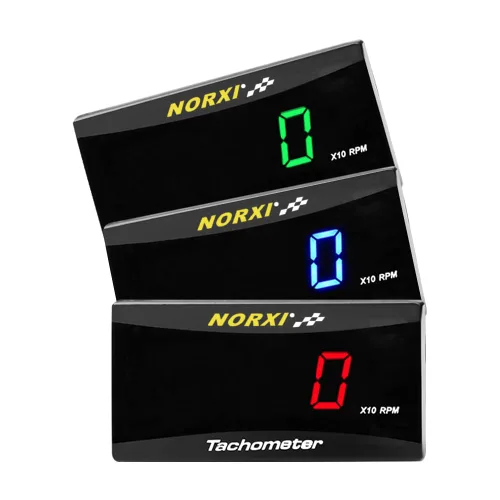 Vista 5 de Taquímetro Digital Universal Medidor RPM para Motocicleta y Auto, Impermeable, Electrónico (Azul)