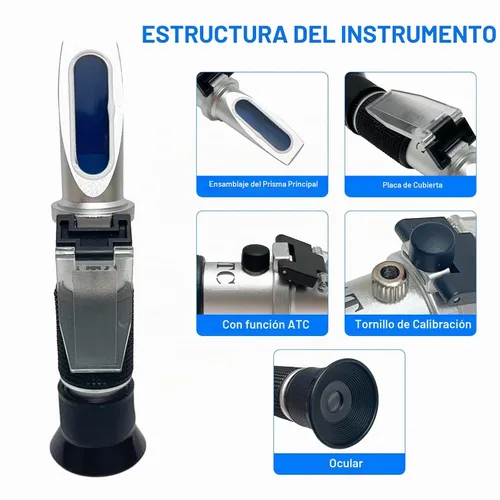 Vista 4 de Kit de refractómetro de vino 3 en 1 para alcohol, Brix y Grape Must Ideal for wine making & home brew. Measures Brix (0-40%), Alcohol (0-25%) &