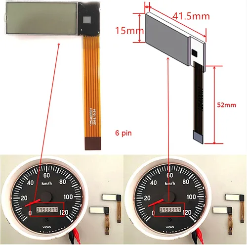 Vista 4 de BestParts Nuevo reemplazo de pantalla LCD para tractor VDO Penta 1254GBS01 Compatible con camiones internacional cabina visión tractor Penta barco