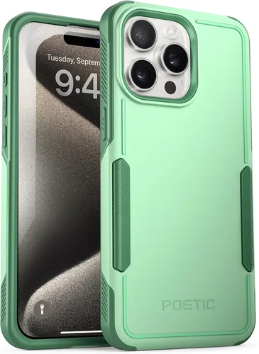 Vista 11 de Poetic Neon Series - Funda compatible con iPhone 15 Pro de 6.1 pulgadas (versión 2023), funda protectora de doble capa, resistente, resistente, Negro