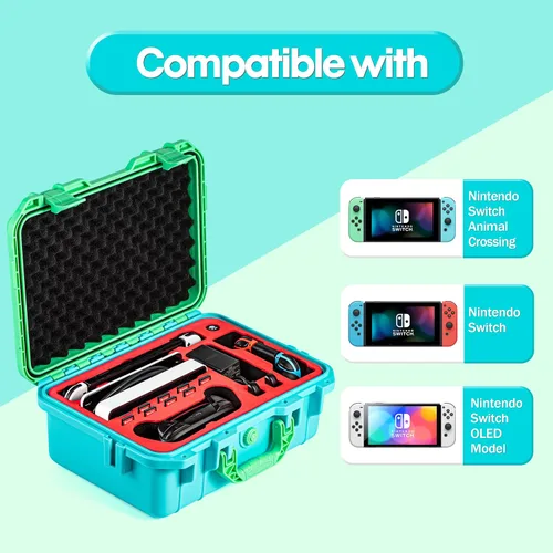 Vista 3 de Carrying Case for Nintendo Switch Travel Case, Professional Deluxe Waterproof Case Soft Lining Hard Case for Nintendo Switch OLED Model Console