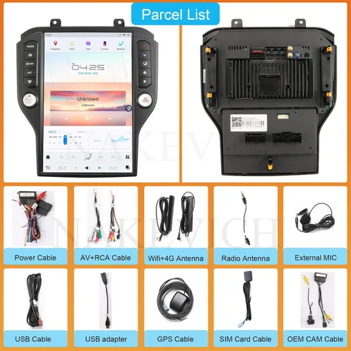 Vista 5 de Qualcomm Android 11 Radio de coche de 14.4 pulgadas para Ford Mustang 2015-2020 Actualización estéreo Tesla Style Dash IPS Pantalla táctil Android