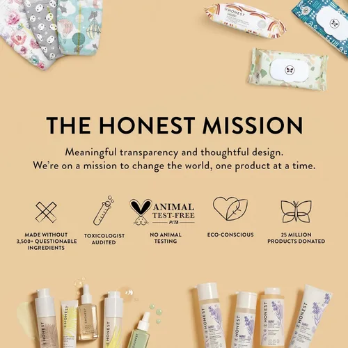 Vista 8 de The Honest Company Baño Espumoso de Burbujas, Suave para Bebé, De Origen Natural, Sin Lágrimas, Hipoalergénico, Nutrición de Almendra Dulce, 12 fl oz