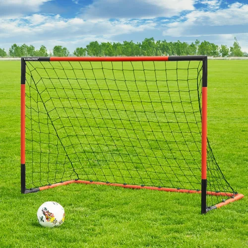 Vista 9 de KAIHAOWIN Portería de fútbol 3'x2.5' 6'x4' 8'x6' 10'x6.6' - Portería con marco de acero para todo clima, red de fútbol de montaje rápido - Porterías