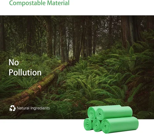 Vista 7 de Bolsas de basura pequeñas biodegradables, bolsas de basura compostables, forros para latas de basura de alimentos para colgar en la pared, 8L