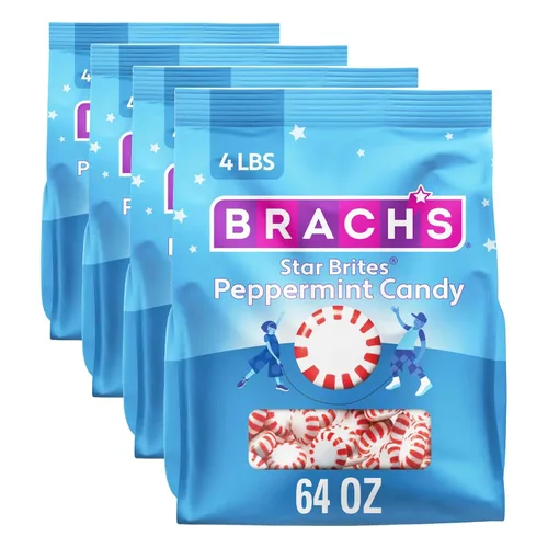 Vista 7 de Brach's Star Brites, caramelo de Navidad, menta, envuelto individualmente, hecho con aceite de menta real, 64 onzas, 360