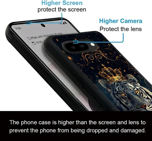 Vista 1661 de Compatible con Google Pixel 4A 5G Mobile Case Creative Acrylic Panel trasero Silicona Protección Grip especialmente diseñado para Google Pixel 4A 5G