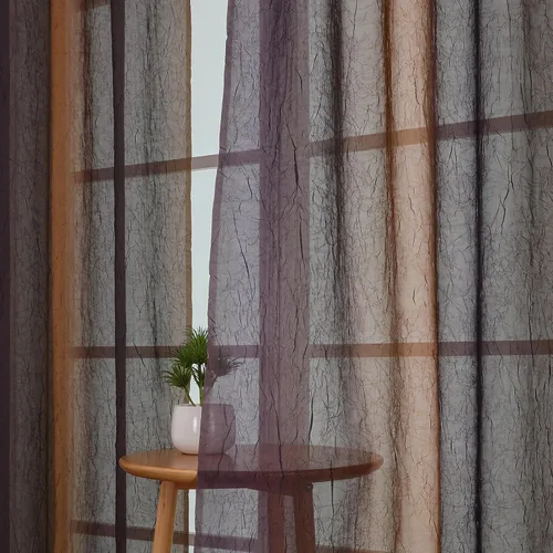 Vista 14 de OWENIE Cortinas transparentes degradadas para dormitorio, sala de estar, 96 Morado y dorado