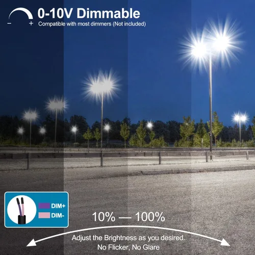 Vista 6 de Luz LED de estacionamiento de 150 W con fotocélula del anochecer al amanecer, luz LED regulable para caja de zapatos al aire libre con soporte
