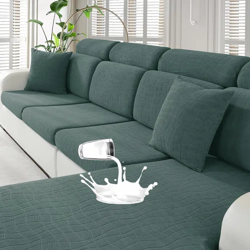 Vista 8 de MAXIJIN Fundas impermeables para cojín de sofá Fundas elásticas para asiento de sofá Fundas lavables, Fundas seccionales para cojines de exterior