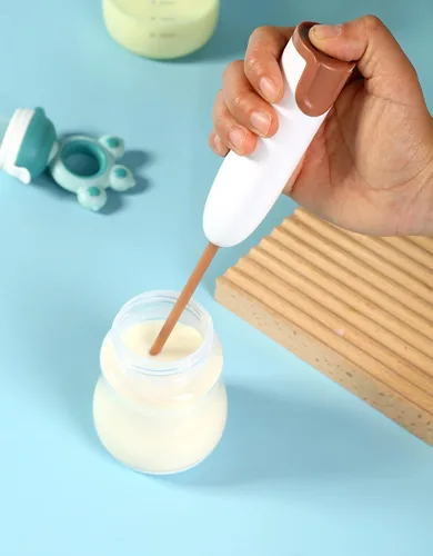 Vista 2 de Mezclador eléctrico de mano de fórmula para bebés, Mezclador de bebida portátil (blanco)