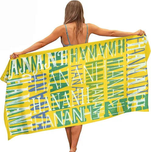 Vista 16 de Toalla de playa con nombre personalizado para adultos, niños, toalla de playa súper suave de secado rápido para niñas y niños, toalla de playa