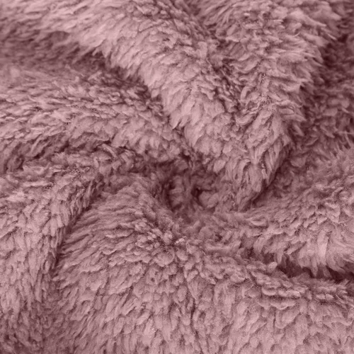 Vista 5 de Sudadera Sherpa para mujer, cuello redondo, forro polar, cálida, peluda, con bolsillo tipo canguro