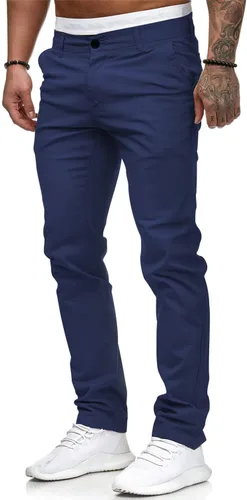 Vista 2 de HUNGSON Jeans ajustados casuales para hombre, con teñido elástico, recto, a la moda