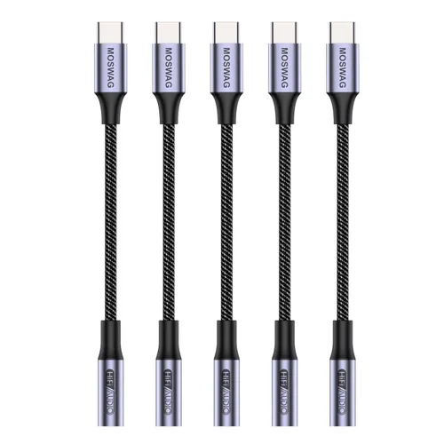 Vista 15 de MOSWAG Adaptador de audio USB tipo C a conector de auriculares hembra de 0.138 in, sonido de alta fidelidad For