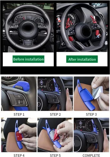 Vista 6 de Cubiertas de extensión de palanca de cambios de palas de repuesto para volante de aluminio para Mazda 3 6 Axela Atenza CX9 CX3 CX5 MX5 Mazda3
