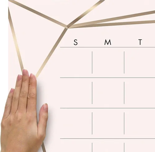 Vista 3 de RoomMates RMK4489SCM Blush Beauty - Calendario de borrado en seco, calcomanías gigantes de pared para despegar y pegar