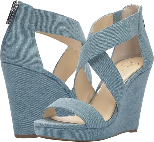 Vista 8 de Jessica Simpson Jinxxi Sandalias para mujer, con taco de cuña