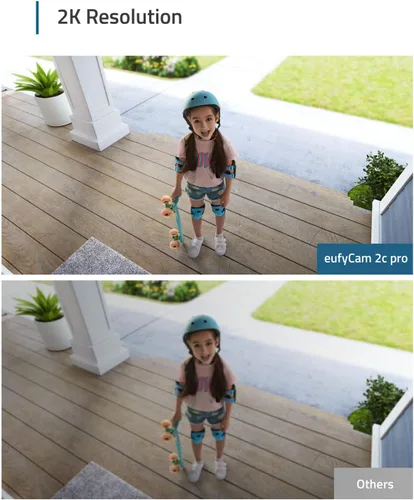 Vista 2 de eufy Security eufyCam 2C Pro 2+1 Kit con panel solar 2W, sistema de seguridad inalámbrico para el hogar con resolución 2K, duración de la batería