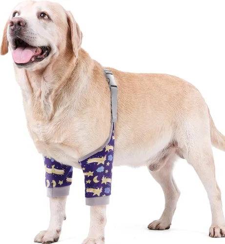 Vista 13 de ROZKITCH Manga de pierna para cirugía de perro para piernas delanteras, protector de rodilla para evitar lamer la herida, codo de herida, manga