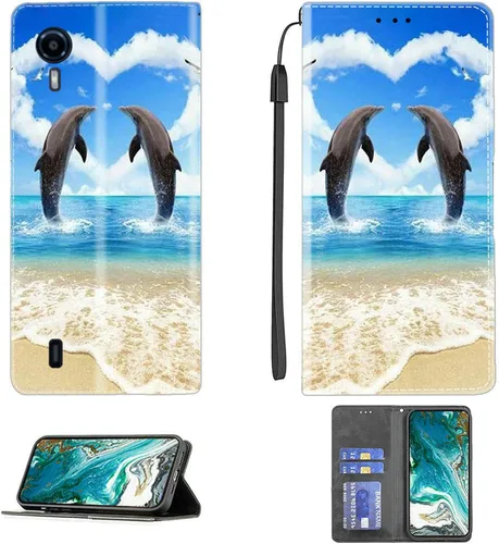 Vista 60 de Aroepurt Funda para UMIDIGI G1 Plus compatible con UMIDIGI G1 Plus Funda para teléfono Funda de piel sintética con función atril magnética CPT15