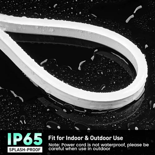 Vista 4 de GZBtech Tira de luces LED flexibles de neón de 16.4 pies, tira de luz impermeable CA de 110-120 V, 120 LEDs/M, iluminación de neón conectable