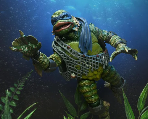 Vista 5 de Universal Monsters/Teenage Mutant Ninja Turtles - Figura de acción a escala de 7 pulgadas - Leonardo como la criatura