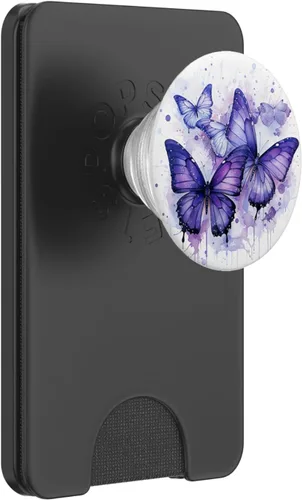 Vista 7 de mariposa estética púrpura mariposas naturaleza azul PopSockets PopGrip intercambiable