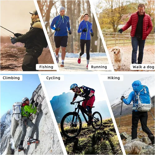 Vista 5 de BONFAD Guantes de invierno para hombres y mujeres, con pantalla táctil, guantes cálidos, para clima frío, resistentes al viento, para ciclismo