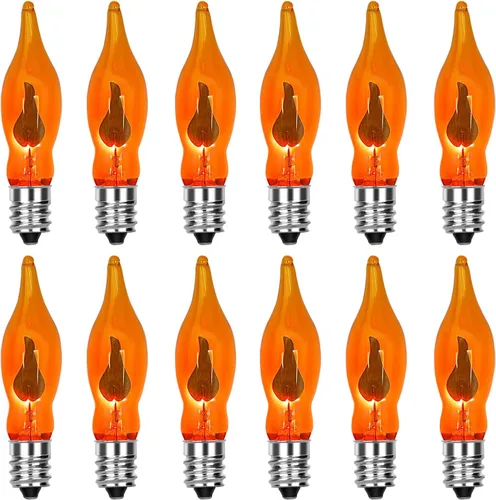 Vista 6 de Paquete de 25 bombillas C7 transparentes de repuesto, bombillas C7 de Navidad para exteriores, bombillas nocturnas de 5 W, bombillas incandescentes