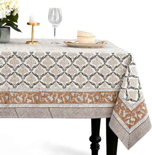 Vista 28 de CPC - Mantel cuadrado 100% algodón, 60 x 60 pulgadas, estampado de bloques indios, mantel para bodas, primavera/verano, barbacoa, verde ágata