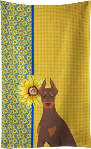Vista 113 de Caroline's Treasures WDK5313KTWL - Toalla de cocina con diseño de girasoles de verano, color negro y tostado, Airedale Terrier, toalla de mano