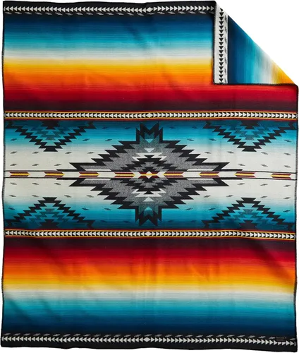 Vista 10 de Pendleton Brave Star Manta Rojo/Blanco/Azul, Talla única Reversible, Ultrasuede Binding, Made in USA, Brave Star