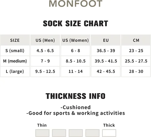 Vista 2 de MONFOOT Calcetines deportivos para hombre y mujer, 4-8 pares, paquete múltiple
